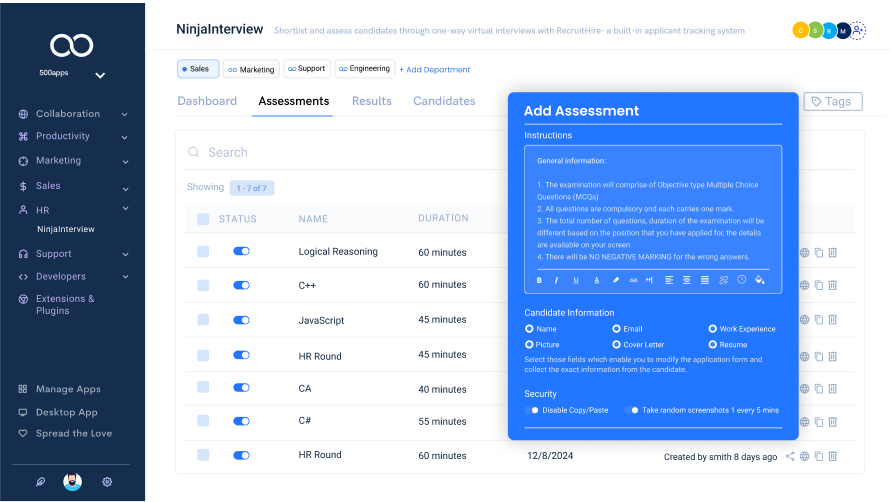 individualized assessments leave note