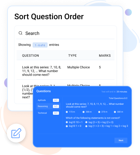 sort question order