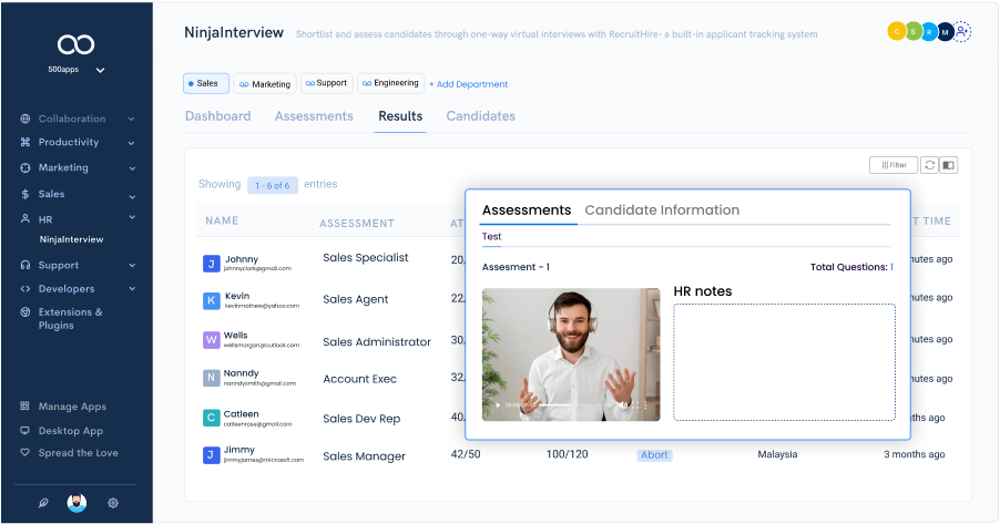 video assessment leave note